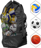 Darrahopens Sports & Fitness > Ball Sports > Soccer & Soccer Accessories Soccer Net Bag for 10-15 Balls - Large Waterproof, Sturdy Tennis Shoulder Pad, Football-Basketball-Volleyball Bag, Drawstring Handbag - Black