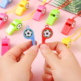 Darrahopens Sports & Fitness > Ball Sports > Soccer & Soccer Accessories Soccer Whistles - Stadium Cheering Accessories - 24-Piece Set - Sports Whistles - Soccer | Football | Soccer Sticker Whistles (with String)