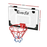 Darrahopens Sports & Fitness > Basketball & Accessories Everfit Mini Basketball Hoop Door Wall Mounted Kids Sport Backboard Indoor Black
