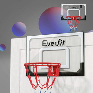 Darrahopens Sports & Fitness > Basketball & Accessories Everfit Mini Basketball Hoop Door Wall Mounted Kids Sport Backboard Indoor Black