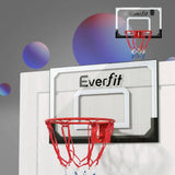 Darrahopens Sports & Fitness > Basketball & Accessories Everfit Mini Basketball Hoop Door Wall Mounted Kids Sport Backboard Indoor Black