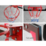 Darrahopens Sports & Fitness > Basketball & Accessories Everfit Mini Basketball Hoop Door Wall Mounted Kids Sports Backboard Indoor Red