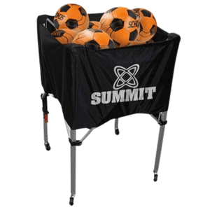 Darrahopens Sports & Fitness > Basketball & Accessories Summit Ball Carry Cart Portable Basketball Netball Rack Sports Case Kart Trolley - Black
