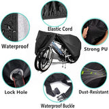 Darrahopens Sports & Fitness > Bikes & Accessories > Bicycle Bags Bicycle cover - Suitable for 2 bicycles - Waterproof for outdoor use - UV protective - Bicycle cover with lock hole - Suitable for mountain bikes and electric bicycles