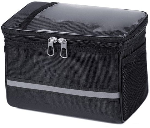 Darrahopens Sports & Fitness > Bikes & Accessories > Bicycle Bags Bicycle handlebar bag - Removable bicycle handlebar bag with phone holder - Insulated - Phone bicycle bag - Waterproof - Black