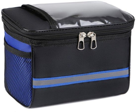 Darrahopens Sports & Fitness > Bikes & Accessories > Bicycle Bags Bicycle handlebar bag - Removable bicycle handlebar bag with smartphone holder - Insulated - Phone bicycle bag - Waterproof - Blue