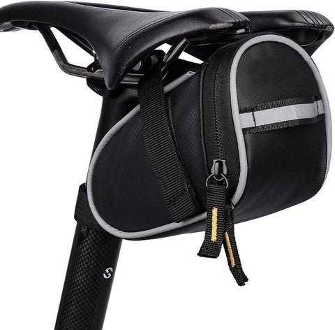 Darrahopens Sports & Fitness > Bikes & Accessories > Bicycle Bags Bicycle Saddle Bag MTB Repair Tool Pouch with Reflective Trim Black In Australia - Darrahopens