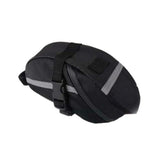 Darrahopens Sports & Fitness > Bikes & Accessories > Bicycle Bags Bike Saddle Bag Under Seat Storage Pouch - Compact 600D Cycling Wedge Pack with Reflective Strip & Tail Light Loop - Quick Release Strap for MTB Road & Folding Bikes - Black