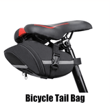 Darrahopens Sports & Fitness > Bikes & Accessories > Bicycle Bags Bike Saddle Bag Under Seat Storage Pouch - Compact 600D Cycling Wedge Pack with Reflective Strip & Tail Light Loop - Quick Release Strap for MTB Road & Folding Bikes - Black