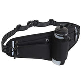 Darrahopens Sports & Fitness > Bikes & Accessories > Bicycle Bags Black Adjustable Running Waist Pack with Water Bottle Holder, Reflective Design, and Multiple Storage Pockets for Outdoor Activities