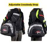 Darrahopens Sports & Fitness > Bikes & Accessories > Bicycle Bags Black White motorcycle shoulder bag, Pro Biker bag, biking accessory, high-quality bag, durable bag, biker essentials, Australia biker gear, motorcycle storage bag
