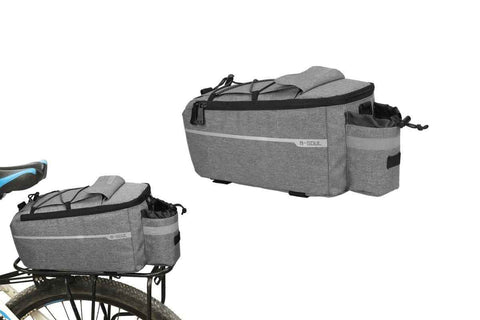 Darrahopens Sports & Fitness > Bikes & Accessories > Bicycle Bags Cycling Rear Rack Water-resistant Storage Bottle Luggage Bag Bike Rear Pannier Bag - Grey