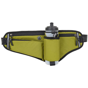 Darrahopens Sports & Fitness > Bikes & Accessories > Bicycle Bags Green Adjustable Running Waist Pack with Water Bottle Holder, Reflective Design, and Multiple Storage Pockets for Outdoor Activities