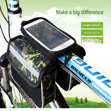 Darrahopens Sports & Fitness > Bikes & Accessories > Bicycle Bags Red Bicycle Top Tube Frame Bag with Detachable Touch Screen Phone Holder Waterproof Double Pouch Cycling Saddle Bag for Mountain Bikes
