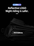 Darrahopens Sports & Fitness > Bikes & Accessories > Bicycle Bags ROCKBROS Hard Shell Bike Top Tube Bag - Waterproof Cycling Frame Pouch with TPU Touchscreen Phone Holder & Sun Visor - 1.7L Large Capacity for MTB & Road Bikes - Black