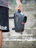 Darrahopens Sports & Fitness > Bikes & Accessories > Bicycle Bags ROCKBROS Hard Shell Bike Top Tube Bag - Waterproof Cycling Frame Pouch with TPU Touchscreen Phone Holder & Sun Visor - 1.7L Large Capacity for MTB & Road Bikes - Black