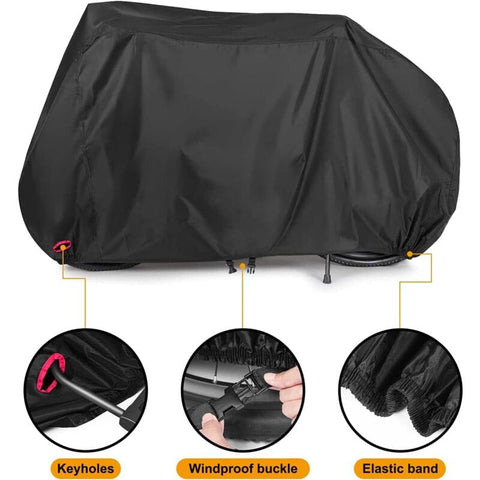 Darrahopens Sports & Fitness > Bikes & Accessories > Bicycle Bags Waterproof 210D Oxford Bicycle Cover for 2 Bikes with Lock Holes, Windproof Storage Bag for Outdoor Bicycles, Compatible with 56Vingt