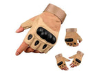 Darrahopens Sports & Fitness > Bikes & Accessories > Bicycle Gloves Men Half Finger Gloves Army Military Fingerless Combat Outdoor Tactical Gloves -Brown / M