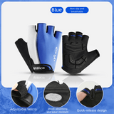 Darrahopens Sports & Fitness > Bikes & Accessories > Bicycle Gloves Size L Blue Padded Half-Finger Cycling Gloves - Breathable Shock-Absorbing Workout Gloves for Gym & Fitness