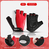 Darrahopens Sports & Fitness > Bikes & Accessories > Bicycle Gloves Size L Red Padded Half-Finger Cycling Gloves - Breathable Shock-Absorbing Workout Gloves for Gym & Fitness