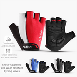 Darrahopens Sports & Fitness > Bikes & Accessories > Bicycle Gloves Size L Red Padded Half-Finger Cycling Gloves - Breathable Shock-Absorbing Workout Gloves for Gym & Fitness