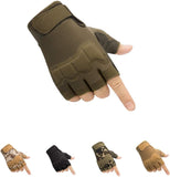 Darrahopens Sports & Fitness > Bikes & Accessories > Bicycle Gloves Tactical Fingerless Gloves with Knuckle Protection – Breathable Outdoor Gloves for Shooting, Hunting, Cycling, and Training (Green,S)