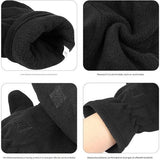 Darrahopens Sports & Fitness > Bikes & Accessories > Bicycle Gloves Unisex warm fleece gloves with fold-over top - Half-finger gloves - Warm gloves - Half-finger design - Suitable for writing, cycling, photo sessions with your partner - Winter gloves - Winter gift - Warm - Black XS