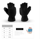 Darrahopens Sports & Fitness > Bikes & Accessories > Bicycle Gloves Unisex warm fleece gloves with fold-over top - Half-finger gloves - Warm gloves - Half-finger design - Suitable for writing, cycling, photo sessions with your partner - Winter gloves - Winter gift - Warm - Black XS