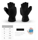 Darrahopens Sports & Fitness > Bikes & Accessories > Bicycle Gloves Unisex warm fleece gloves with fold-over top - Half-finger gloves - Warm gloves - Half-finger design - Suitable for writing, cycling, photo sessions with your partner - Winter gloves - Winter gift - Warm - Black - Size S