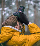 Darrahopens Sports & Fitness > Bikes & Accessories > Bicycle Gloves Unisex warm fleece gloves with fold-over top - Half-finger gloves - Warm gloves - Half-finger design - Suitable for writing, cycling, photo sessions with your partner - Winter gloves - Winter gift - Warm - Black M
