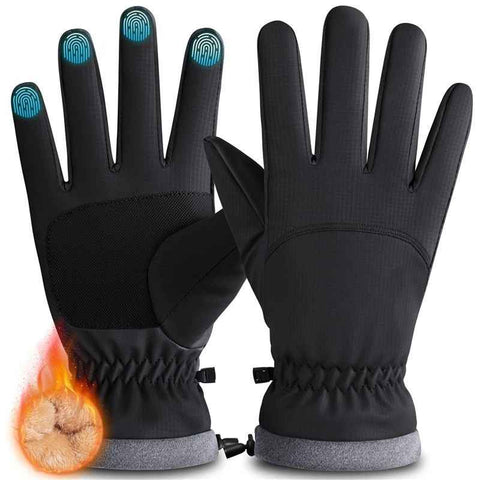 Darrahopens Sports & Fitness > Bikes & Accessories > Bicycle Gloves Waterproof Warm Gloves Women Men with Touchscreen Fingers, Ski Snow Windproof for Cold Weather Thermal, for Running Hiking Driving Cycling Outdoor （black,26.5*11cm）
