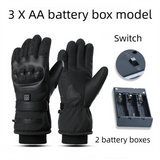 Darrahopens Sports & Fitness > Bikes & Accessories > Bicycle Gloves Winter 3 Level Intelligent Heated Gloves with Touchscreen Fingertip & Protective Shell - Waterproof Thermal Gloves for Skiing & Outdoor Sports, 360° All-Finger + Hand's Back Large Heating Coverage (Battery Operated)