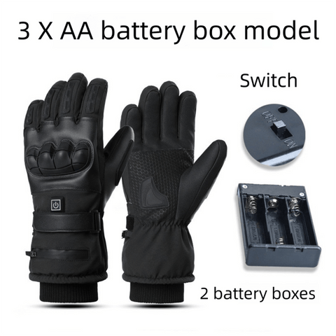 Darrahopens Sports & Fitness > Bikes & Accessories > Bicycle Gloves Winter 3 Level Intelligent Heated Gloves with Touchscreen Fingertip & Protective Shell - Waterproof Thermal Gloves for Skiing & Outdoor Sports, 360° All-Finger + Hand's Back Large Heating Coverage (Battery Operated)
