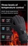 Darrahopens Sports & Fitness > Bikes & Accessories > Bicycle Gloves Winter 3 Level Intelligent Heated Gloves with Touchscreen Fingertip - Waterproof Thermal Gloves for Skiing & Outdoor Sports, 360° All-Finger + Hand's Back Large Heating Coverage (Battery Operated)