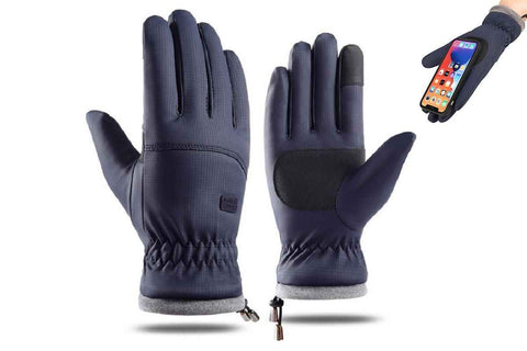 Darrahopens Sports & Fitness > Bikes & Accessories > Bicycle Gloves Winter Water Repellent Ski Snow Warm Gloves with Touchscreen Fingers - Blue