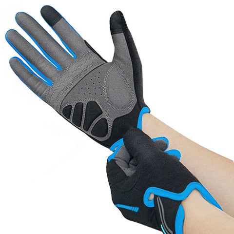Darrahopens Sports & Fitness > Bikes & Accessories > Bicycle Gloves XL Blue Unisex Full-Finger Cycling Gloves - Padded Shock-Absorbing & Anti-Slip Grip for MTB & Road Biking