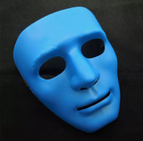 Darrahopens Sports & Fitness > Bikes & Accessories > Bicycle Helmets 2x Robot Plain Mask Purge Style Halloween Scary Ghost Blank Mask Unisex - 1xBlue +1xWhite