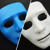 Darrahopens Sports & Fitness > Bikes & Accessories > Bicycle Helmets 2x Robot Plain Mask Purge Style Halloween Scary Ghost Blank Mask Unisex - 1xBlue +1xWhite