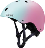 Darrahopens Sports & Fitness > Bikes & Accessories > Bicycle Helmets OutdoorMaster Youth & Kids Bike Helmet - Adjustable Multi-Sports Skateboard Helmet with Removable Liners for Balance Bike, Toddler Scooter, One Wheel Hoverboard-Blue pink gradient-Medium