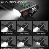 Darrahopens Sports & Fitness > Bikes & Accessories > Bicycle Parts 1 pack of bicycle lights | front and rear lights, 4 modes, USB charging, super bright LED night riding lights, handlebar mount, not waterproof, suitable for road/mountain bikes