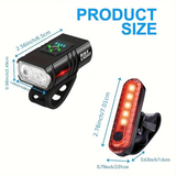 Darrahopens Sports & Fitness > Bikes & Accessories > Bicycle Parts 1 pack of bicycle lights | front and rear lights, 4 modes, USB charging, super bright LED night riding lights, handlebar mount, not waterproof, suitable for road/mountain bikes