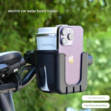 Darrahopens Sports & Fitness > Bikes & Accessories > Bicycle Parts 2-in-1 Bicycle Water Bottle and Phone Holder - Water Bottle Holder - Phone Stand - 360° Rotatable Water Bottle Holder - Black