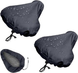 Darrahopens Sports & Fitness > Bikes & Accessories > Bicycle Parts 2-Piece Waterproof Bicycle Saddle Cover Set - Black - Rain Cover for Bicycle Saddle - Sun and Dust Resistant - With Drawstring - Unisex - Suitable for MTB, Road Bike & E-Bike