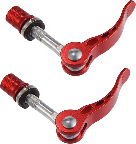 Darrahopens Sports & Fitness > Bikes & Accessories > Bicycle Parts 2pcs M6*65mm Aluminium Alloy Bicycle Seat Post Quick Release Pin Seatpost Skewer Bolt Red