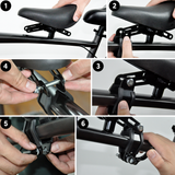 Darrahopens Sports & Fitness > Bikes & Accessories > Bicycle Parts 3 In 1 Kids Bike Mounted Front Seat Detachable With Handlebar Foot Pedal Bicycle Seat for Children 1-8 Years Compatible with All Adult Mountain Bikes