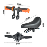 Darrahopens Sports & Fitness > Bikes & Accessories > Bicycle Parts 3 In 1 Kids Bike Mounted Front Seat Detachable With Handlebar Foot Pedal Bicycle Seat for Children 1-8 Years Compatible with All Adult Mountain Bikes