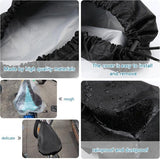 Darrahopens Sports & Fitness > Bikes & Accessories > Bicycle Parts Bicycle saddle cover - Waterproof saddle cover - Rainproof saddle cover - Waterproof bicycle saddle cover with drawstring - Outdoor saddle cover - Bicycle accessories - Universal - Rain and dustproof - 24*27 cm - Black