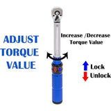 Darrahopens Sports & Fitness > Bikes & Accessories > Bicycle Parts Bicycle Torque Wrench 1/4, Range 2-24Nm/17.7-212.4 In.Lb(Double Scale), Accuracy ±3%, 15 Pieces Bike Maintenance Kit
