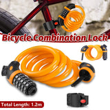 Darrahopens Sports & Fitness > Bikes & Accessories > Bicycle Parts Bike Bicycle Cycling Lock 5 Digit Combination Security Cable Lock Anti Theft