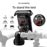 Darrahopens Sports & Fitness > Bikes & Accessories > Bicycle Parts Black Heavy Duty Bike Phone Mount - Anti-Shake Motorcycle Holder with Secure Lock, 360 Rotation Cradle for All-Terrain Cycling